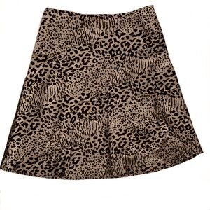 Vintage Worthington Women’s Leopard Print Midi Skirt A-Line Cute Simple Timeless